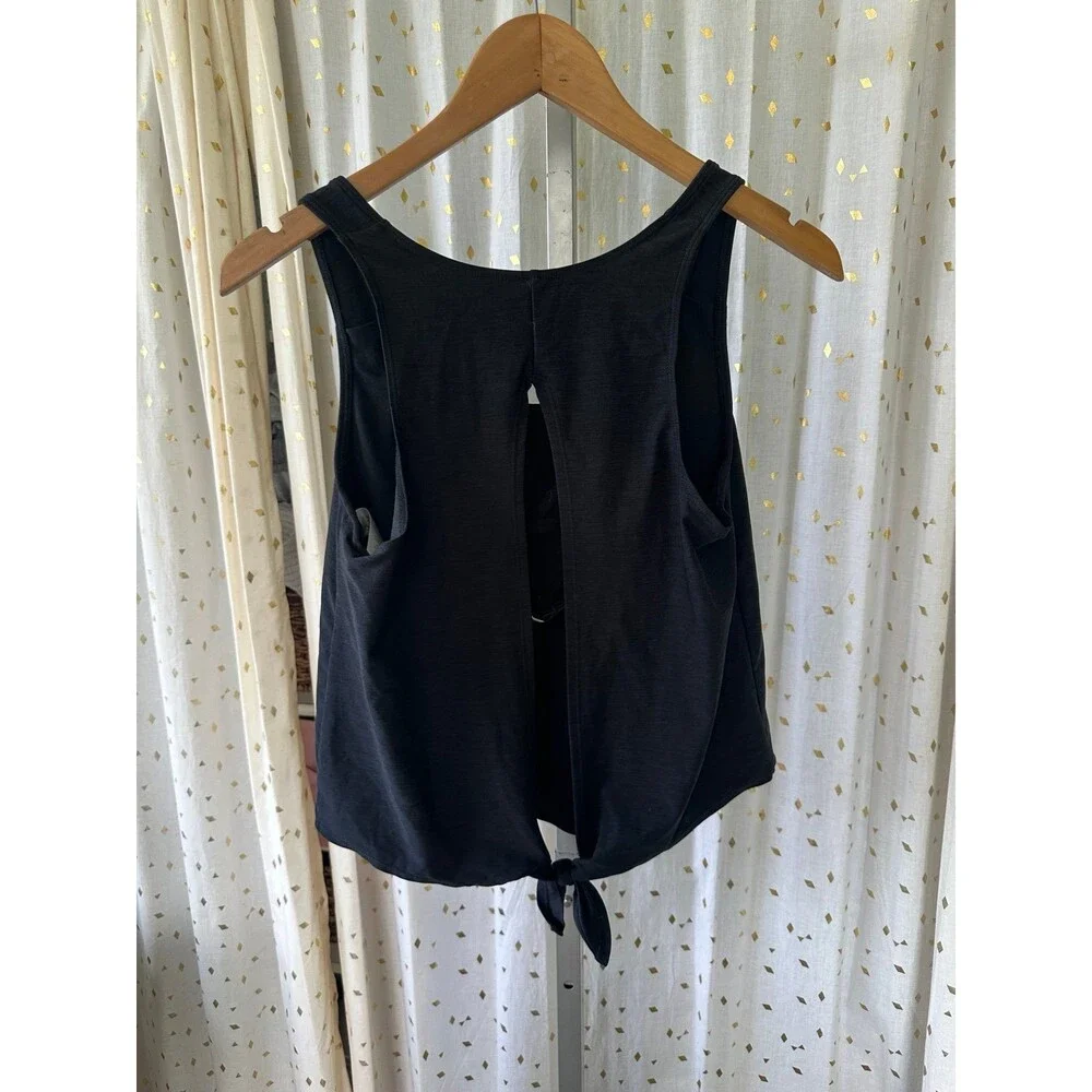 Kona Sol Women's Peek A Boo Tie Back Built In Padded Tankini Swim Top S
